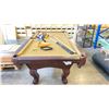 Image 1 : 4FT X 8FT ASSEMBLED POOL TABLE, SLATE TOP, HARDWOOD CONSTRUCTION,
