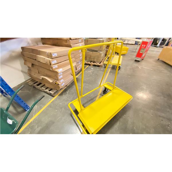 YELLOW DRYWALL/PANEL CART, NEW IN BOX, NOT ASSEMBLED.