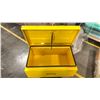 Image 2 : YELLOW METAL TOOL BIN, NEW, IN BOX. 32IN X 19IN X 18IN HIGH.