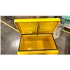 Image 2 : YELLOW METAL TOOL BIN, NEW, IN BOX. 32IN X 19IN X 18IN HIGH.