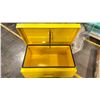 Image 2 : YELLOW METAL TOOL BIN, NEW, IN BOX. 32IN X 19IN X 18IN HIGH.