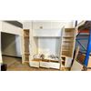 Image 2 : WHITE WALL UNIT WITH 27 INCH PANTRY AT EACH END. 126 INCHES OVERALL, 95 INCHES HIGH, 25 INCHES DEEP.