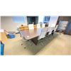 Image 2 : 12 FT X 48 IN BOARDROOM TABLE. 1 PIECE TOP.