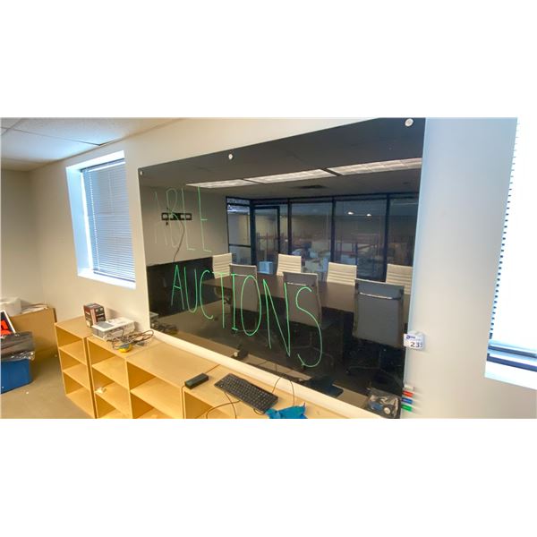 6FT X 4FT BLACK GLASS MARKER BOARD BY GLOBAL INDUSTRIAL.