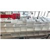 Image 3 : LARGE LOT KITCHEN CABINET BOXES. UPPERS AND BASES,  WHITE MELAMINE CONSTRUCTION. OVER 140 PIECES.