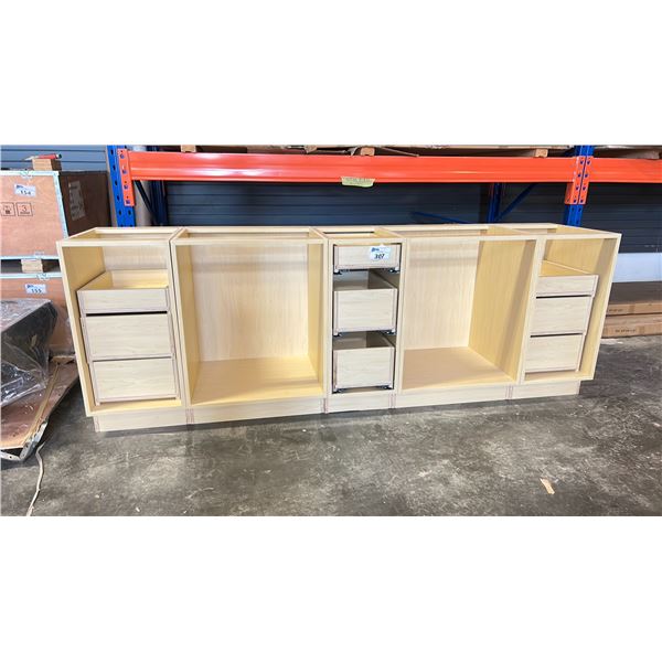 VANITY BASE CABINETS TO MAKE 92" VANITY. 2X15 1/2" DRAWER BASES, 1X13" DRAWER BASE, 2X24" SINK