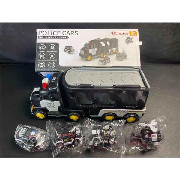 5PC Police Car Toy Set with Music and Light Effects - Brand New