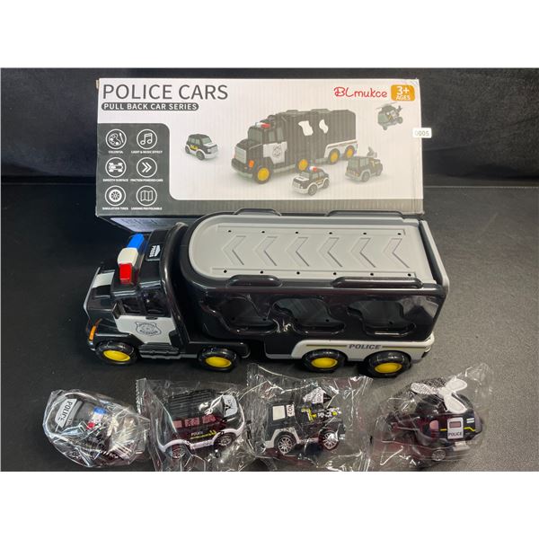 5PC Police Car Toy Set with Music and Light Effects - Brand New