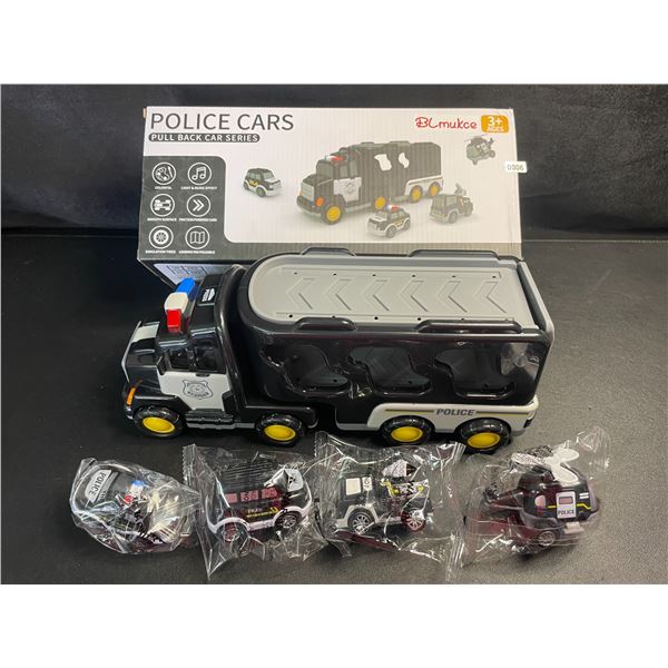 5PC Police Car Toy Set with Music and Light Effects - Brand New