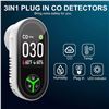 Image 3 : 1 Gedsffati 3-in-1 Carbon Monoxide Detector/Temp/Humidity Detector (Model: PTH-24D) Plug-In; New