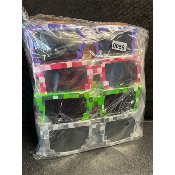 9-Pairs of Pixel/Minecraft Sunglasses for Boys/Girls - New