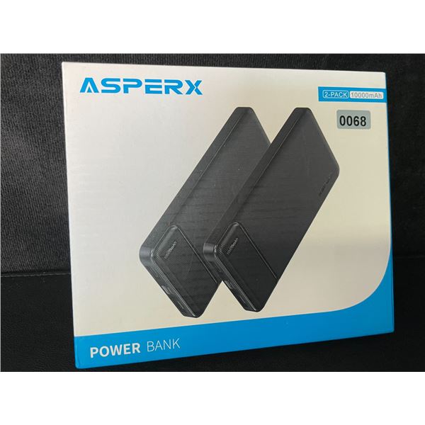 2-Pack of Asperx 10,000mAh Power Banks/Portable Chargers - Brand New