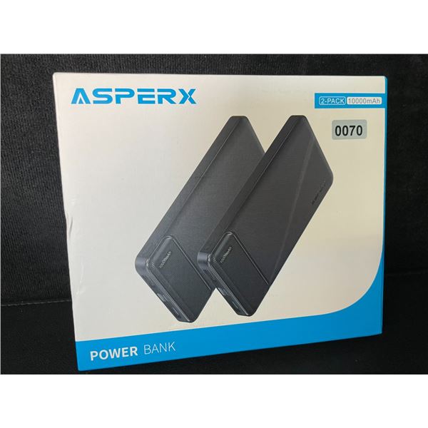 2-Pack of Asperx 10,000mAh Power Banks/Portable Chargers - Brand New