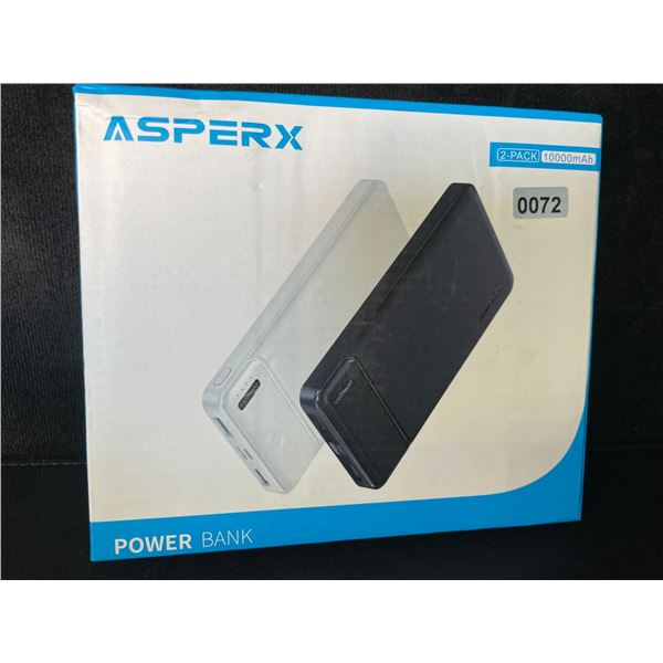 2-Pack of Asperx 10,000mAh Power Banks/Portable Chargers - Brand New