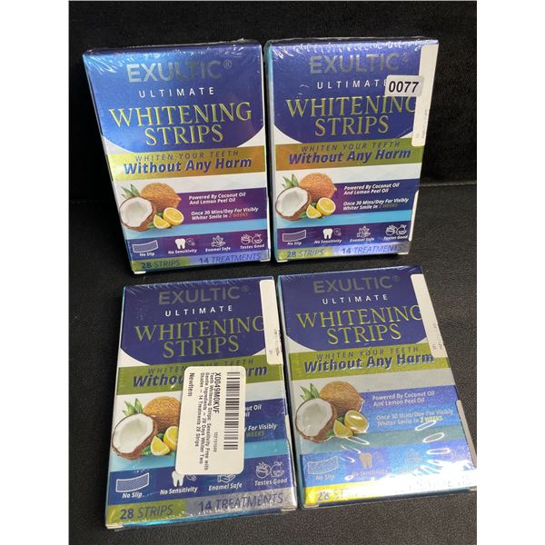 4 Boxes of Exultic Ultimate Teeth Whitening Strips - 28 Strips Per Box - New Sealed