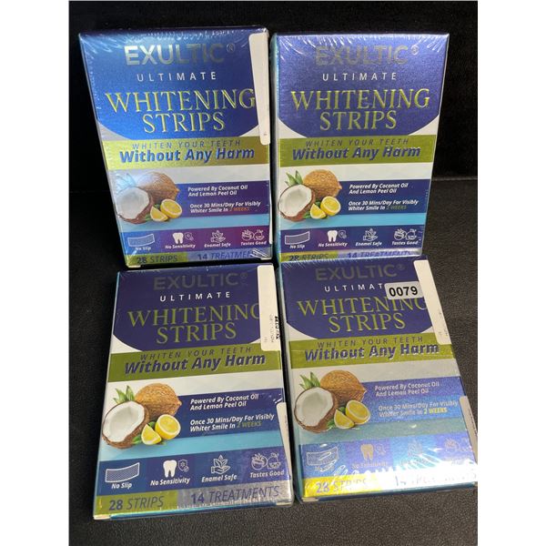 4 Boxes of Exultic Ultimate Teeth Whitening Strips - 28 Strips Per Box - New Sealed