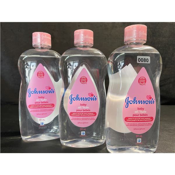 3 Bottles of Johnson's Baby Oil (591ml) - New Sealed