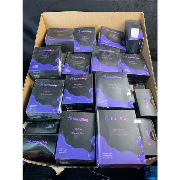 Box of 49 Assorted Sized LalaWing Strapless Adhesive Bras for Women - New