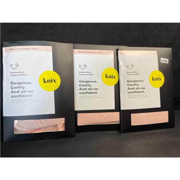 3 KNIX Leakproof Shadow Mesh Bikini Underwear for Women (Size XL) - New