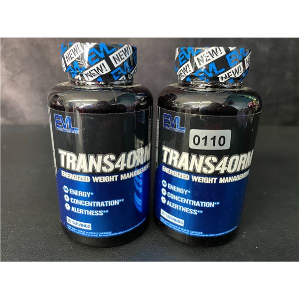 2 Bottles of Trans4orm Energized Weight Management Supplement - 60 Capsules Each - New