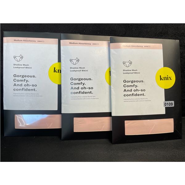 3 KNIX Leakproof Shadow Mesh Bikini Underwear for Women (Size XXL) - New