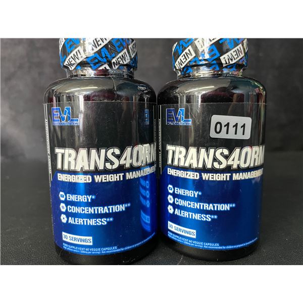 2 Bottles of Trans4orm Energized Weight Management Supplement - 60 Capsules Each - New