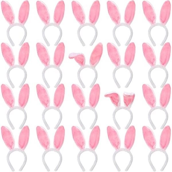 20-Pack of Fuzzy Bunny Ear Headbands - New