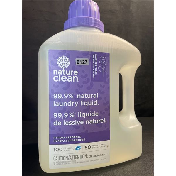 1 Nature Clean Hypoallergenic 99.9% Natural Laundry Liquid (Lavender Fields) 3L/100 Loads - New