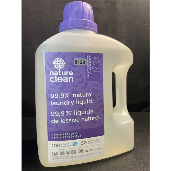 1 Nature Clean Hypoallergenic 99.9% Natural Laundry Liquid (Lavender Fields) 3L/100 Loads - New