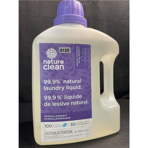 1 Nature Clean Hypoallergenic 99.9% Natural Laundry Liquid (Lavender Fields) 3L/100 Loads - New