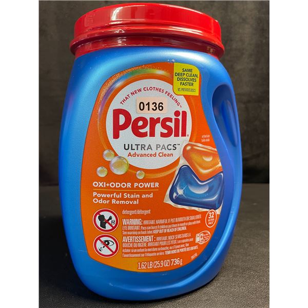 Persil Ultra Pacs Oxi+Odor Powerful Stain/Odor Removal Laundry Detergent Pods - 1.62lb Tub - New