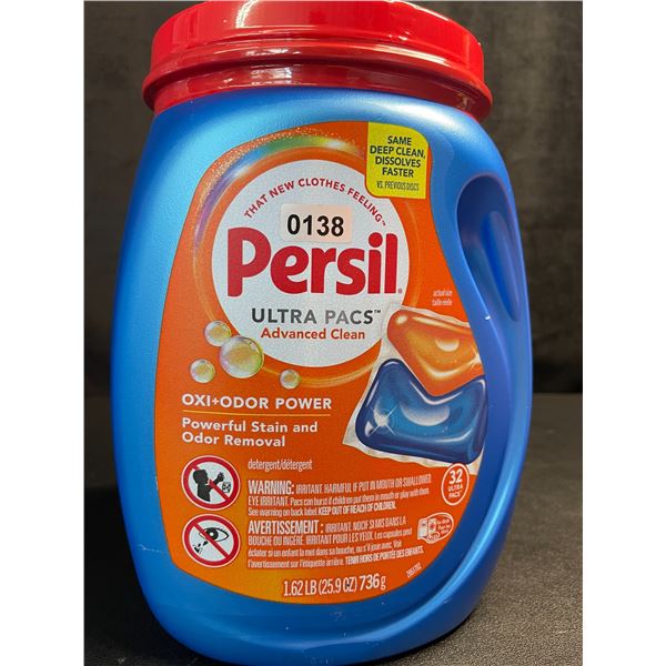 Persil Ultra Pacs Oxi+Odor Powerful Stain/Odor Removal Laundry Detergent Pods - 1.62lb Tub - New