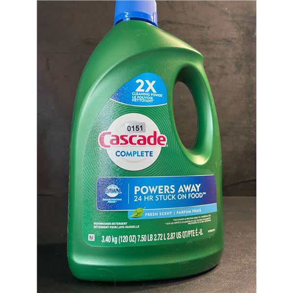 1 Large Jug of Cascade Complete Dishwasher Detergent - Fresh Scent w/ Dawn - 3.40kg - New