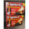 Image 1 : 2 Boxes of Ignite-O Instant Fire Starters for Fireplaces/Grills/Camping and More - New