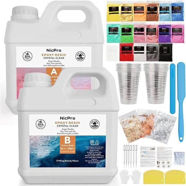 NicPro 72oz Crystal Clear Epoxy Resin Kit - NEW SEALED!