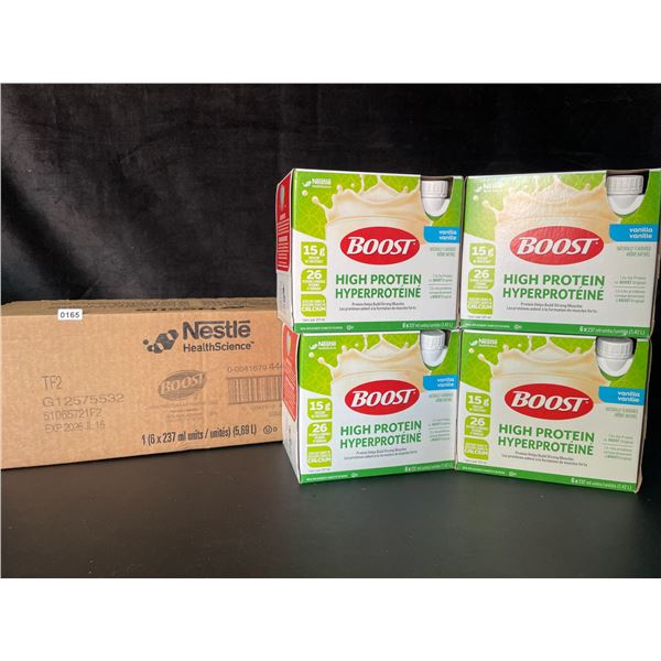 24-Pack Case of Nestle Boost High Protein Vanilla Meal Replacement Drinks; 4x 6-packs (237ml) New