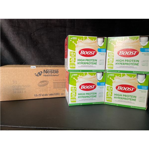 24-Pack Case of Nestle Boost High Protein Vanilla Meal Replacement Drinks; 4x 6-packs (237ml) New