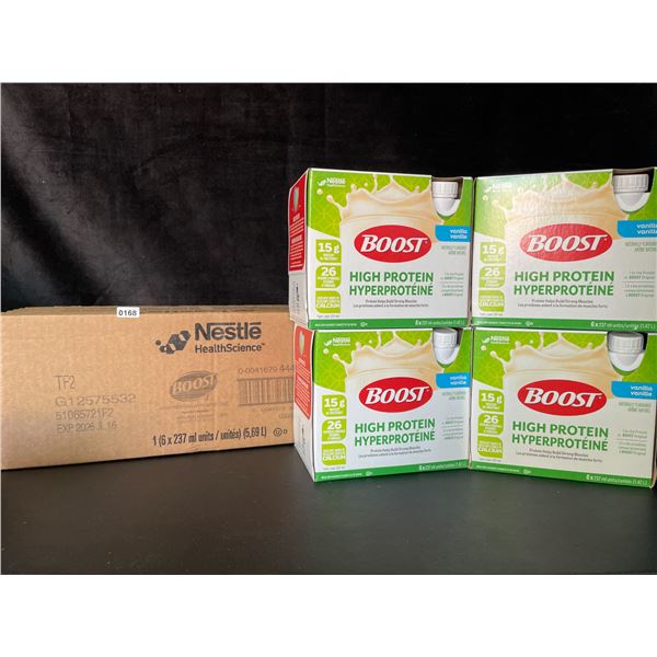 24-Pack Case of Nestle Boost High Protein Vanilla Meal Replacement Drinks; 4x 6-packs (237ml) New