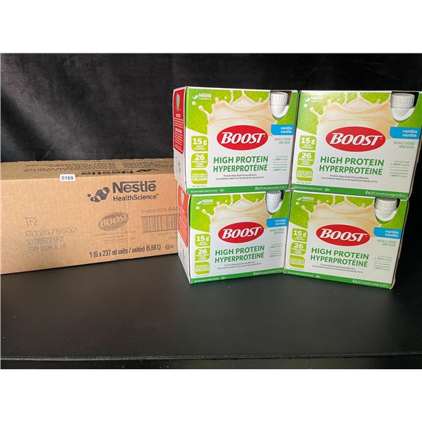 24-Pack Case of Nestle Boost High Protein Vanilla Meal Replacement Drinks; 4x 6-packs (237ml) New