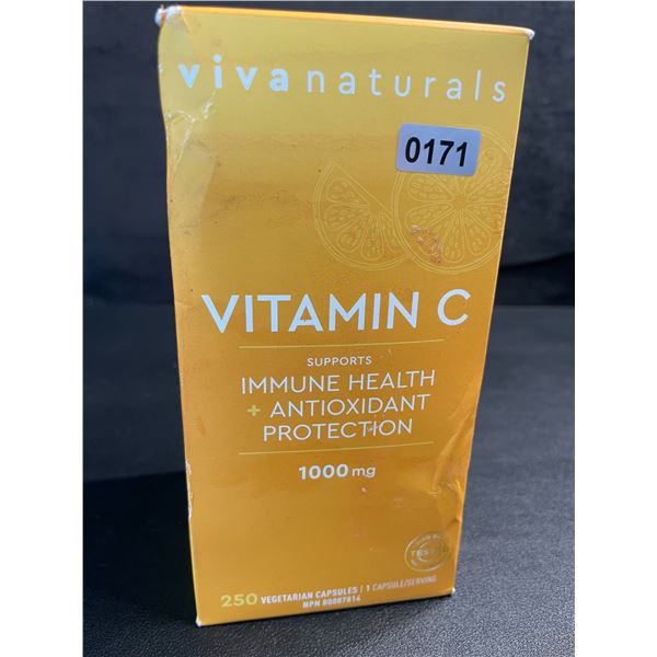1 VivaNaturals Vitamin C Vegetarian Capsules (1000mg) 250 Capsules - New (Exp:12/2025)
