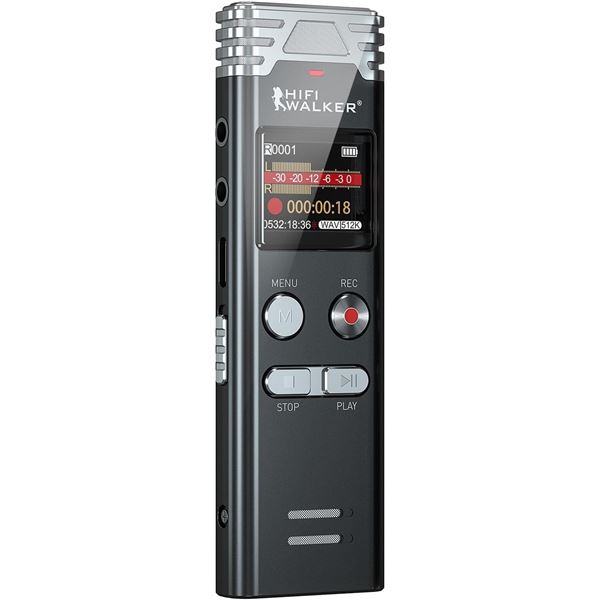 1 HiFi Walker Digital Voice Recorder (64GB) Portable Voice Activated Recorder w/ Playback - New
