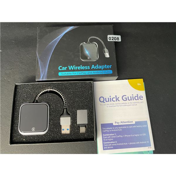 1 Car Wireless Adapter for Apple CarPlay and Android Auto - New