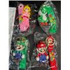 Image 1 : Set of 4 Mario Brothers Character Keychains - Peach, Mario, Luigi, & Yoshi - New