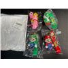 Image 2 : Set of 4 Mario Brothers Character Keychains - Peach, Mario, Luigi, & Yoshi - New