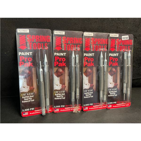4 Spring Tools Paint Pro Paks (Nail Set and Door Pin Removal Tools) - New