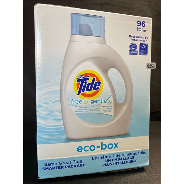 1 Tide Ultra Concentrated Free & Gentle Eco-Box Liquid Laundry Detergent - 3.1L/96 Loads - New