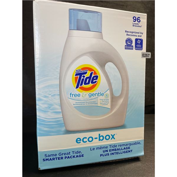 1 Tide Ultra Concentrated Free & Gentle Eco-Box Liquid Laundry Detergent - 3.1L/96 Loads - New