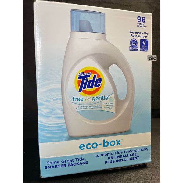 1 Tide Ultra Concentrated Free & Gentle Eco-Box Liquid Laundry Detergent - 3.1L/96 Loads - New