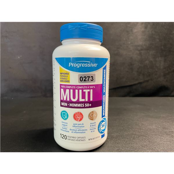 1 Bottle of Progressive Men's 50+ Complete MultiVitamins - 120 Capsules - New (Exp: 01/2027)