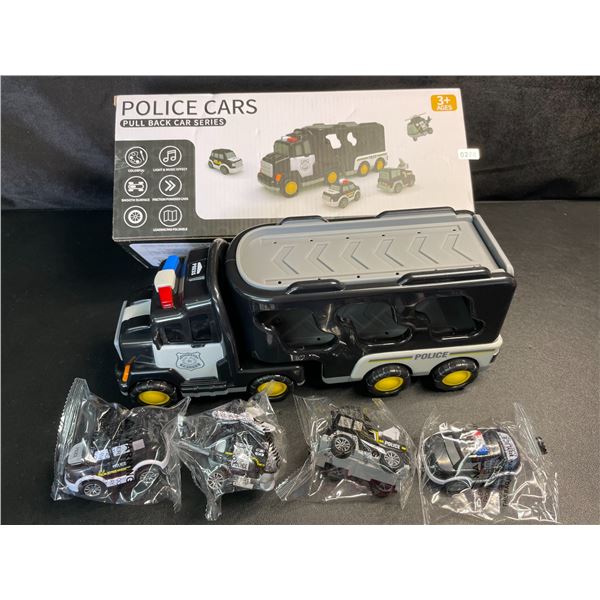 5PC Police Car Toy Set with Music and Light Effects - Brand New
